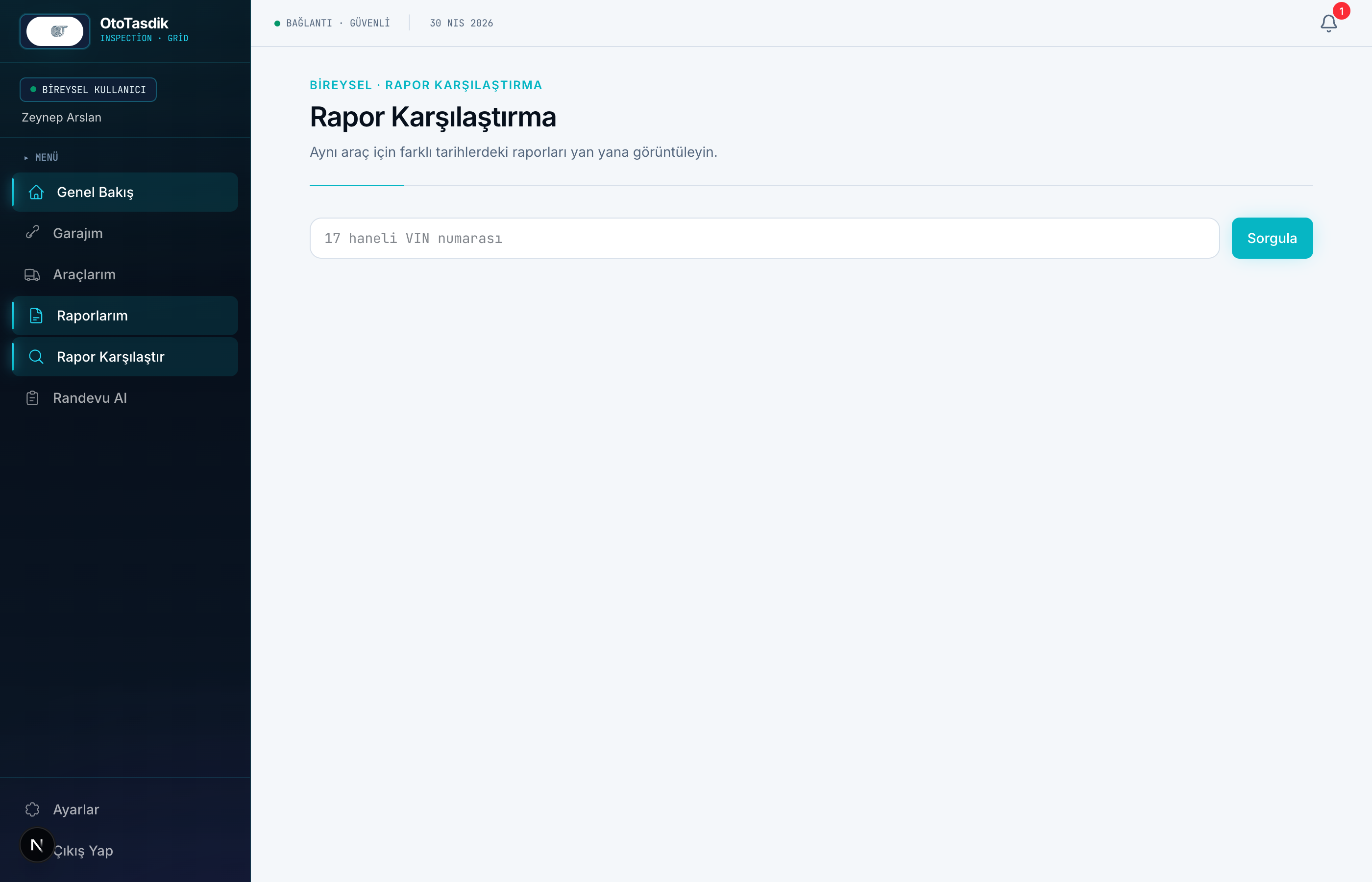 Rapor karşılaştırma